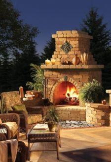 Stone Outdoor Fireplace